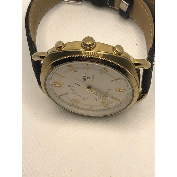 Fossil Q FTW1201 Women's Black Leather Analog Dial Wrist Hybrid Smart Watch HK38 - Picture 6 of 9